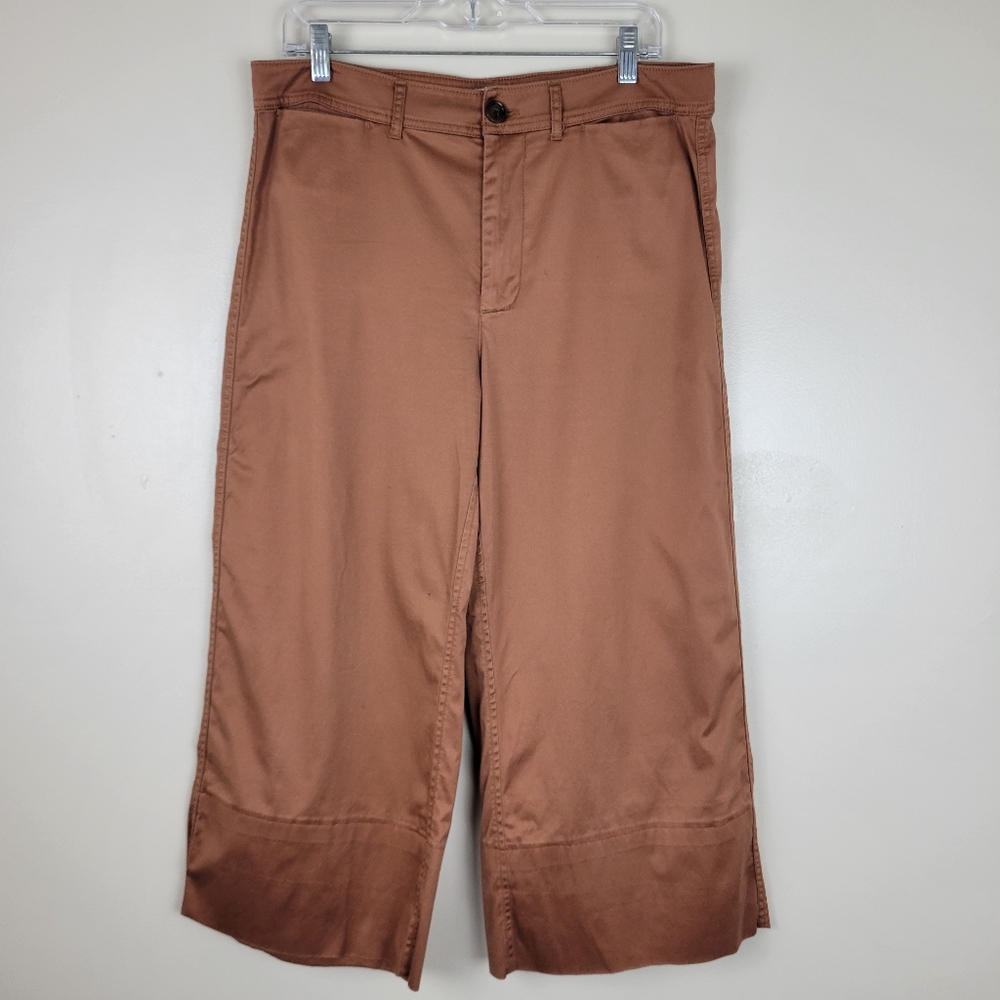 Madewell Cropped Wide-Leg Pants in Rust